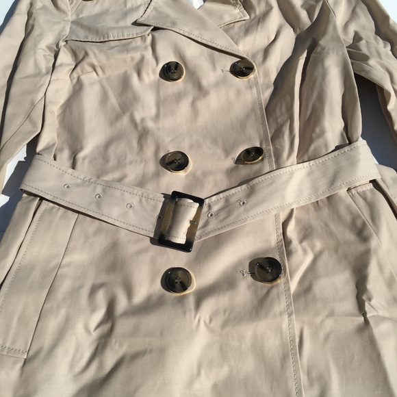 Tahari Stella Ruffled Trench Coat - Picture 4 of 8